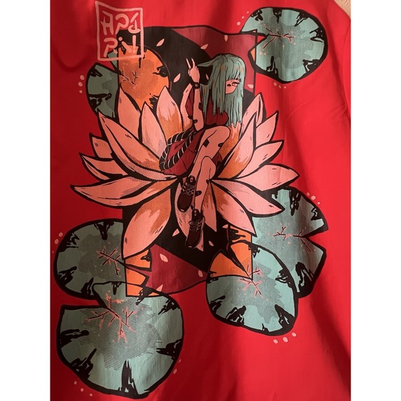 Apari Japanese Anime Jacket Pullover Locus Large Red Art To Wear Nylon Satin - Picture 6 of 11